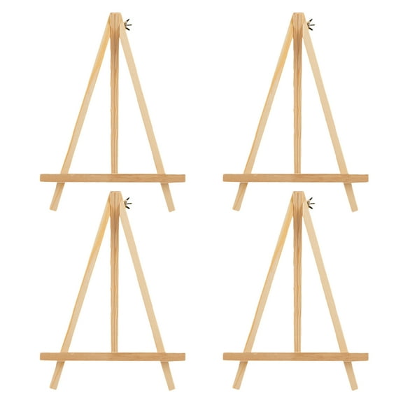 WRITWAA 4Pcs Small Wooden Tripod Easel Stand Multipurpose Painting and Photo Display
