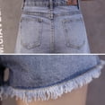 thumbnail image 6 of Women Short Jeans Solid Color High Waist Burr Shorts for Summer  L, 6 of 8