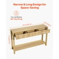 thumbnail image 6 of VEVOR 47 in Console Table, Farmhouse Desk Behind the Couch with Drawers and Bottom Storage Shelf, Wooden Rectangle Entrance Narrow Sofa Table for Hallway, Bedroom, Living Room, Foyer, Burlywood, 6 of 9