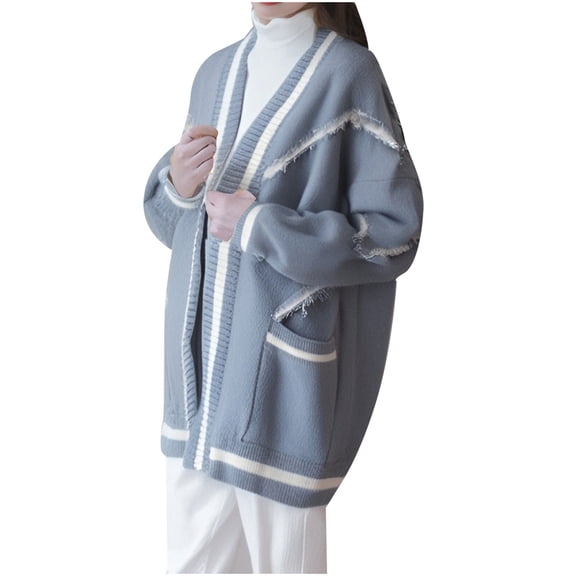 Women's Elegant Casual Knit Cardigan Long Sleeve V Neck Sweater Coat Soft Comfortable Lightweight Stylish Outerwear