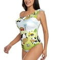 thumbnail image 2 of Gaeub Farmfield with Cute Animals Women's One Shoulder Ruffle Tummy Control Swimwear for Swimming Surfing Beach Party - X-Large, 2 of 8
