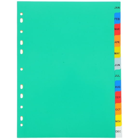 Worgeous 12pcs Plastic Binder Dividers with Index Tabs File Separator Sheets for School Home Journal Page Protectors Multi-Purpose Binder Inserts