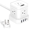 thumbnail image 6 of Cube Power Strip with Surge Protection – 10ft Extension Cord, 5 AC Outlets + 3 USB + 1 USB-C Fast Charging Ports, Mountable Charging Station with On/Off Switch, 6 of 8