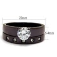 thumbnail image 2 of IP Dark Brown (IP coffee) Stainless Steel Ring with AAA Grade CZ in Clear for Women Clear Stone Color Style TK2547 Size 7, 2 of 5