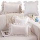 thumbnail image 1 of Fundas decorativas para cojines - 45x45cm y 50x30cm Juego de 2 - diseño blanco suave con volantes para sofá, salón y cama, 1 of 6
