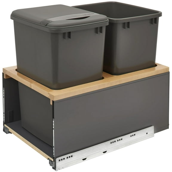 Rev-A-Shelf 5LB-1835OGMP-213 Legrabox 16-1/2"W Built In Pull Out Double 35 Qt / 8.75