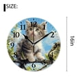 thumbnail image 2 of 16 Inch Wall Clock Battery Operated Silent Clock Decorative for Office, Kitchen, Outdoor, Living Room，Cartoon Selfie Cats Graceful, 2 of 4