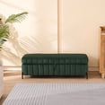 thumbnail image 2 of 49.21" Wide Green Velvet Bench with Storage Function for Bedroom Entryway Cozy Seating Quick Setup, 2 of 5