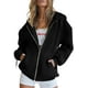 thumbnail image 1 of Sudadera con capucha PRETTYGARDEN 2025 con cremallera Y2K negra XXL para mujer, 1 of 8