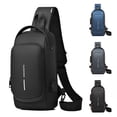 thumbnail image 2 of Bolso de pecho para motocicleta, con contraseña, antirrobo, para hombre, estilo empresarial, bolso de hombro de moda, bolso de mensajero multifuncional para deportes y ocio, 2 of 6