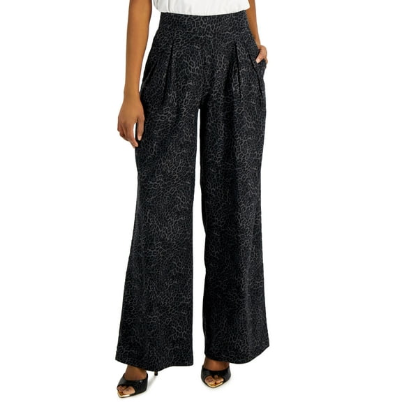 INC International Concepts Womens Pull On Wide Leg Pants Chi Chi Cheetah 4