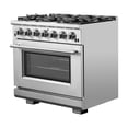 thumbnail image 5 of FORNO Capriasca 48-inch Freestanding Gas Range All Stainless Steel, 8 Brass Burners 160,000 BTU, Wok Support & Griddle, 6.58 cu.ft. Double Ovens with Rotisserie, 5 of 11