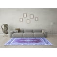 thumbnail image 3 of Ahgly Company Machine Washable Indoor Rectangle Medallion Blue Traditional Area Rugs, 4' x 6', 3 of 4