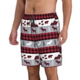 thumbnail image 2 of Naloa Buffalo Plaid Forest Men's Beach Shorts, Surfing shorts, Swim trunks, Quick Dry Swim Trunks for Surfing Beach Fun - Small, 2 of 9