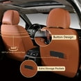 thumbnail image 4 of Florich Front Car Seat Covers, Luxury Faux Leather Seat Protectors, Automotive Seat Cushions Universal Fit for Most Cars Trucks SUV, Brown, 4 of 6