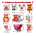 thumbnail image 3 of 10 Globos San Valentin Oso De Corazon Metalicos Amor Fiesta Xtellar multicolor, 3 of 3