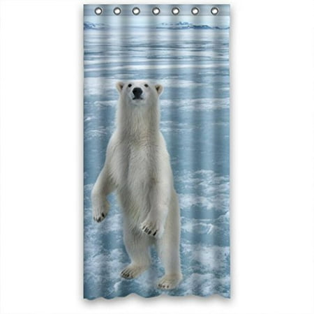 Ganma Clear Partysu The Frozen Ice White Bear Stand Up Shower Curtain Polyester Fabric Bathroom Shower Curtain 36x72 (Best Shower Curtain For Stand Up Shower)