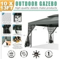 thumbnail image 4 of COBIZI 10'x 13' Metal Patio Gazebo, Outdoor Gazebo Canopy Tent for Backyard with Mosquito Netting, Gazebos Shelter with Steel Frame, Patio Covers for Sun and Rain, Gray, 4 of 14