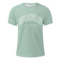 thumbnail image 2 of Caqnni Mens Fashion Casual Printing Muscle Exercise Fitness Short Sleeve Letter Print T-Shirt Mens Printed Dress Shirt (Z05-Mint Green,L), 2 of 4