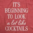 thumbnail image 2 of Womens Its Beginning to Look A Lot Like Cocktails T Shirt Funny Xmas Booze Drinking Tee for Ladies Womens Graphic Tees, 2 of 7