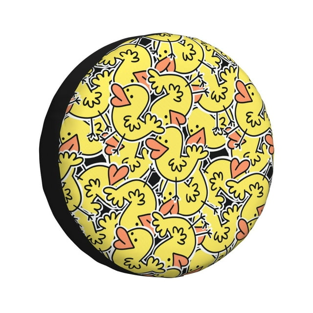 Fotbe Ducks Funda de Llanta de Repuesto con Estampado, Engrosada, Ajuste Universal para Jeep, Remolque, RV, SUV, Camión-17 inch