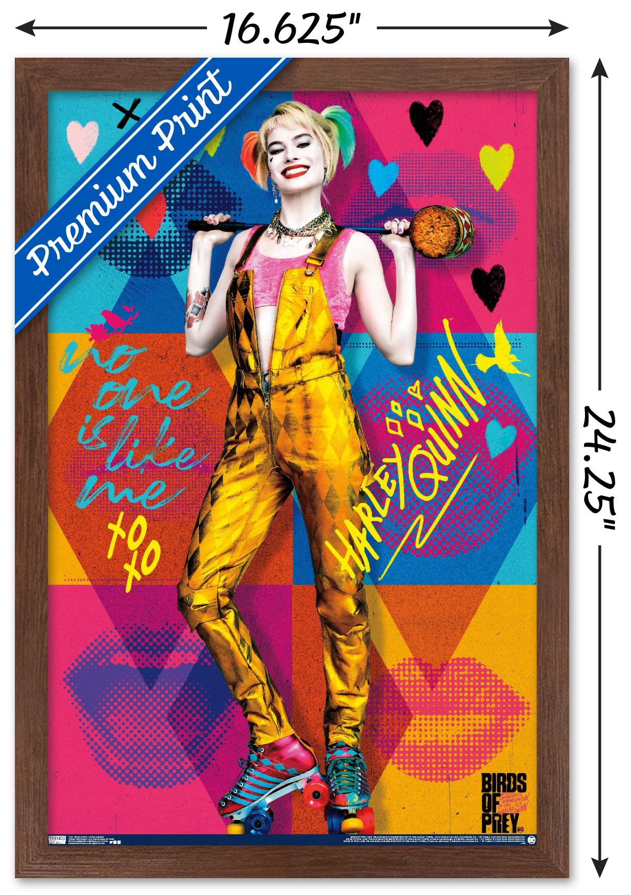 DC Comics Movie - Birds of Prey - Harley Quinn - Hammer Wall Poster, 14.725" x 22.375", Framed