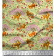 thumbnail image 1 of Soimoi Cotton Cambric Fabric Tree,Floral & Deer Animal Decor Fabric Printed Yard 56 Inch Wide, 1 of 1