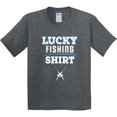 thumbnail image 3 of Inktastic Lucky Fishing Shirt Funny Fisherman Youth T-Shirt, 3 of 5