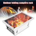 thumbnail image 5 of Portable Charcoal Grills 14.3", Folding Smoker Camping BBQ Grill Stainless Steel, Barbecue outdoor Grilling for Hiking Picnics Garden Travel Patio Backyard, Household grills outdoor cooking,Small, 5 of 14