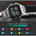 thumbnail image 3 of SKMEI SKMEI 1335 Men's Stainless Steel Digital Sport Watch with 5ATM Water Resistance, Multi-Function Display, and Backlight in Silver, 3 of 5