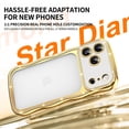 thumbnail image 2 of Dteck For iPhone 13 Pro Plating Cute Wave Frame Case with Luxury Bling Diamonds Sparkly Rhinestone for Women Girls Shockproof Slim Back Protective Phone Case, Gold, 2 of 7