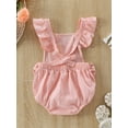 thumbnail image 4 of Baby Girl Birthday Romper Cute Ruffle Sleeveless Doughnut Letter Print Bodysuit Newborn Playsuit, 4 of 10