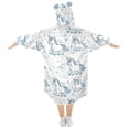 thumbnail image 2 of Dailycode Wearable Blanket Hoodie Oversized Sherpa Flannel Blankets with Pocket for 3-14 Year Old Cartoon Line Unicorn, 2 of 7