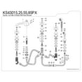 thumbnail image 3 of Kingston Brass KS43085PX Metropolitan 5-Piece Roman Tub Faucet with Hand Shower, Brushed Nickel, 3 of 4