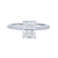 thumbnail image 5 of Anillo rectangular de cuatro garras de moissanita para niñas, plata de ley S925 con microincrustaciones, boca cerrada, moda simple, 5 of 5