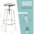 thumbnail image 3 of Brage Living Atlas  Bar Stools Set of 2, Adjustable Swivel Four Legged Round Metal Barstools, Backless Counter Height Bar Chairs for Kitchen Dining (Chrome), 3 of 19