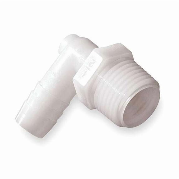 Eldon James 1/8" Barbed x 1/4" MNPT 90 Degree Elbow PK 10 L4-2WP