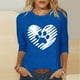 thumbnail image 2 of Tops de Cuello Redondo para las Mujeres Moda Impresa 3/4 Mangas Blusa Casual Top, Estante de Imitación, 2 of 5