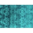thumbnail image 1 of Ahgly Company Machine Washable Indoor Rectangle Oriental Turquoise Blue Industrial Area Rugs, 8' x 12', 1 of 4