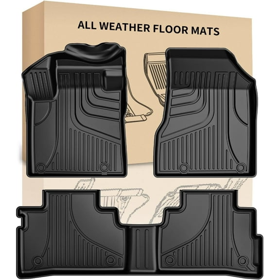 AOMSAZTO Floor Mats for Nissan Murano 2015-2018 - All Weather Protection Automotive Floor Mats - 1st & 2nd Row Full Set Rubber Floor Liners for Nissan Murano,Custom Fit Car Mats