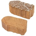 thumbnail image 5 of IBA Indianbeautifulart Textile Printing Block Paisleys Hand Carved Wooden Stamp Wood Block Printing Textile Stamps For Fabric/ Pottery Blocks- 3 Inch, 5 of 7