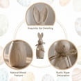 thumbnail image 5 of 5.7" Wooden Bunny Figurine - Rustic Farmhouse Wood Rabbit Decor, Spring Easter Tiered Tray Ornament for Mantel and Table Centerpiece, 5 of 6