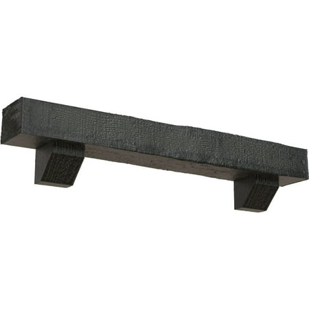 

Ekena Millwork 8 H x 10 D x 48 W Rough Sawn Faux Wood Urethane Fireplace Mantel Kit W/ Ashford Corbels Aged Ash
