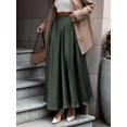 thumbnail image 6 of Women'S A-Line Long Maxi Swing Pleated Skirt Green XL, 6 of 8