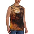 thumbnail image 2 of Bingfone Cool Fire Lion Pattern Men's Tank Tops Workout Sleeveless Tee Shirts Running Beach Tanks for Men-XX-Large, 2 of 7