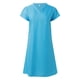 thumbnail image 5 of Vestido midi de lino con cuello en V y manga corta para mujer - Ropa informal de playa - Poliéster y spandex - Tallas S-XXL, 5 of 6