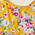 thumbnail image 3 of Vedolay Princess Dress Girls Summer Dress Short Sleeve Casual Skater Dresses with Stripe & Floral Print,Yellow 3-6 Months, 3 of 5
