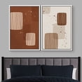 thumbnail image 2 of IDEA4WALL Framed Wall Art Print Set Brown and Tan Striped Squares with Paint Splatter Abstract Shapes Modern Contemporary for Living Room, Bedroom, Office - 16"x24"x2 White, 2 of 5