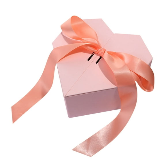 Gift Boxes with Lids Valentines Day Heart Shaped Gift Box with Ribbon Card Fancy Gift Wrap Boxes for Anniversary, Bridesmaid Proposal, Bridal Showers, Weddings, Girlfriend, Valentine's Day