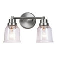 thumbnail image 4 of Aspen Creative 62288, 2 Light Wall / Vanity Light Fixture, 12-3/4" W x 8-5/8" H x 6" E, Brushed Nickel Finish, Clear Seeded Glass, Bulb Not Included, 4 of 6